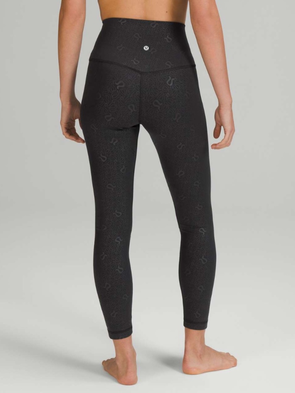 LULULEMON Lululemon Align High-Rise Pant 25" Yogo Emboss Black / Black Size 4